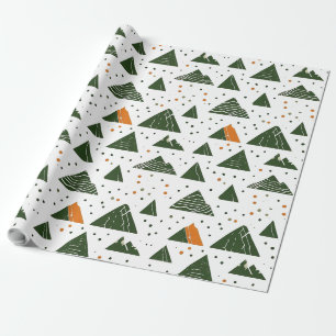 Papier Cadeau Montagne verte minimale