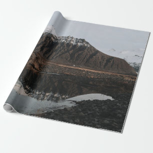 Papier Cadeau MONTAGNES Brown ET BLANCHES PRÈS DU LAC EN JOURN
