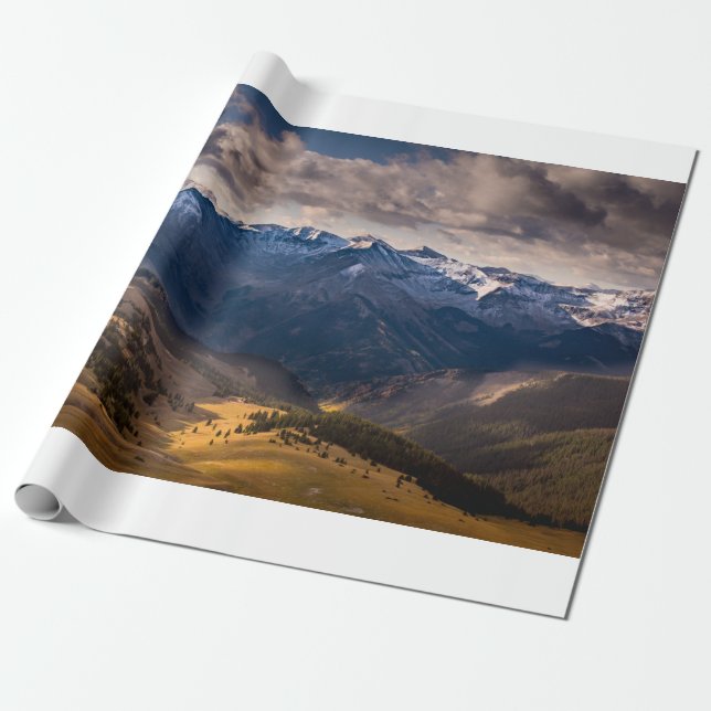PAPIER CADEAU MONTAGNES EN JOURNÉE (Déroulé)