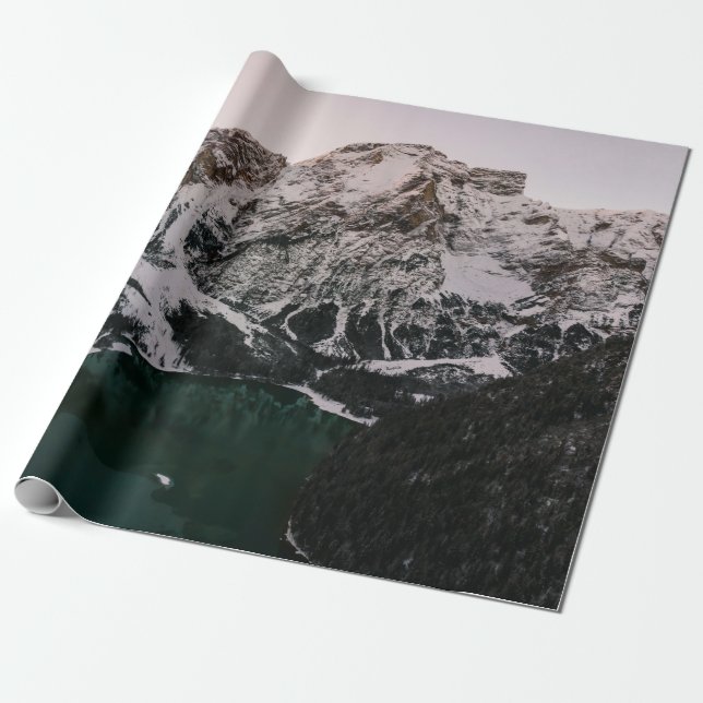 PAPIER CADEAU MONTAGNES NEIGÉES (Déroulé)