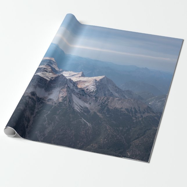 PAPIER CADEAU MONTAGNES NEIGÉES (Déroulé)