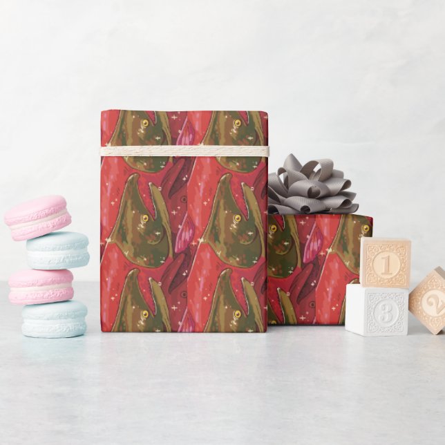 Papier Cadeau Montaison du Saumon Rouge (Baby Shower)