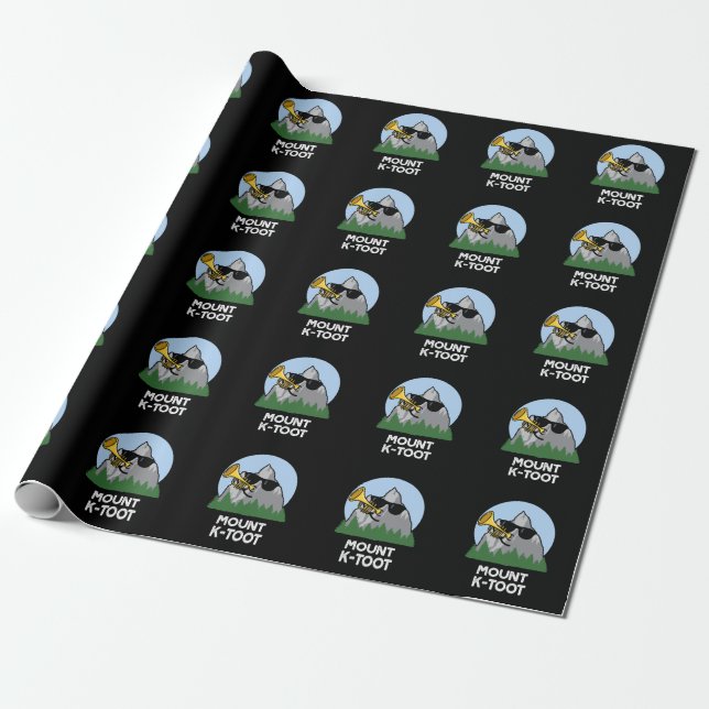 Papier Cadeau Monte K-Toot Funny Mountain Pun Dark BG (Déroulé)