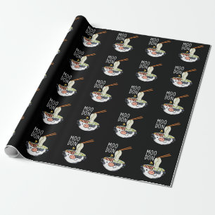 Papier Cadeau Moo-don Funny Udon Pun Fond sombre