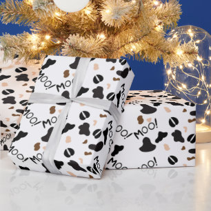 Papier Cadeau Moo Vache Imprimer Papier d'enveloppement d'annive