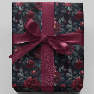 Papier Cadeau Moody Burgundy rose