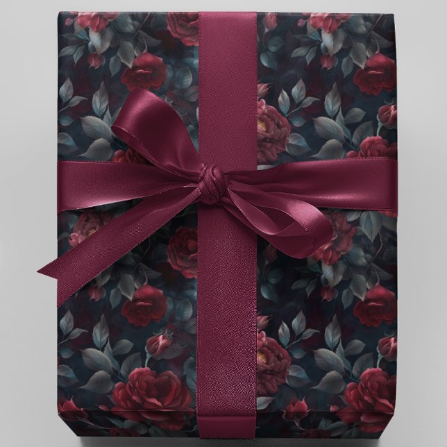 Papier Cadeau Moody Burgundy rose (Créateur téléchargé)
