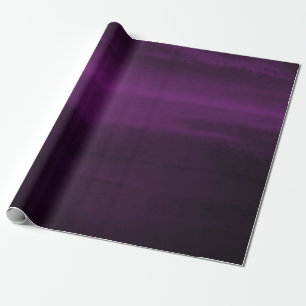 Papier Cadeau Moody Purple Plum Moderne Aquarelle Chic Élégant