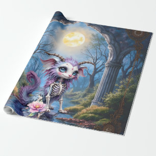 Papier Cadeau Moonlit Bones – Gardien des Rêves Oubliés. 