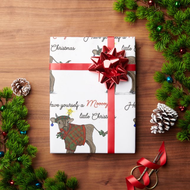 Papier Cadeau Moooy Christmas (Cadeau de vacances)