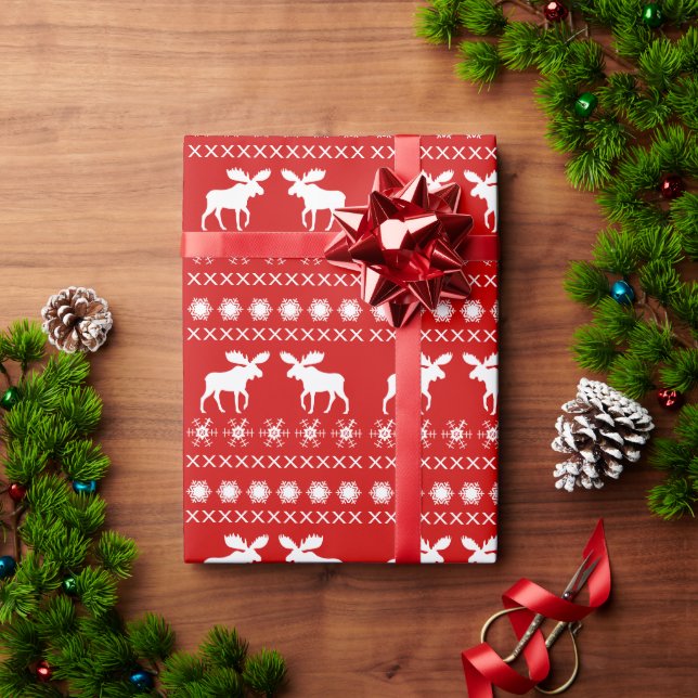 Papier Cadeau Moose Sweat Style Motif Noël (Cadeau de vacances)