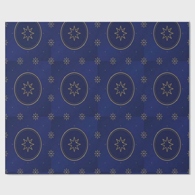Papier Cadeau Moroccan Celestial Gold Star Wrapping Paper (Plat)