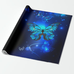 Papier Cadeau Morpho Butterfly in the Dark Background