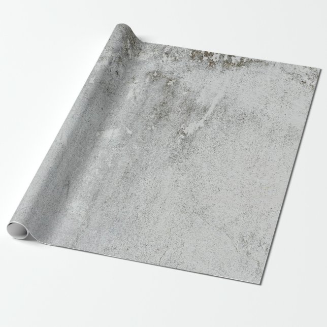 Papier Cadeau Mortier mur gris vieilli blanc noir (Déroulé)