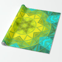 Mosaic Kaleidoscope Fleur Jaune et Bleu