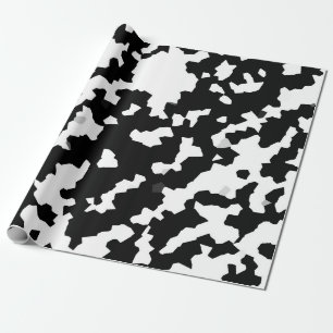 Papier Cadeau Mosaïque Abstraite irrégulière Camo noir et blanc