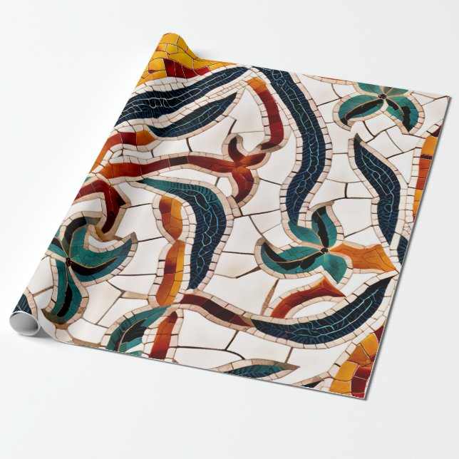 Papier Cadeau Mosaïque cristal intemporelle (Déroulé)