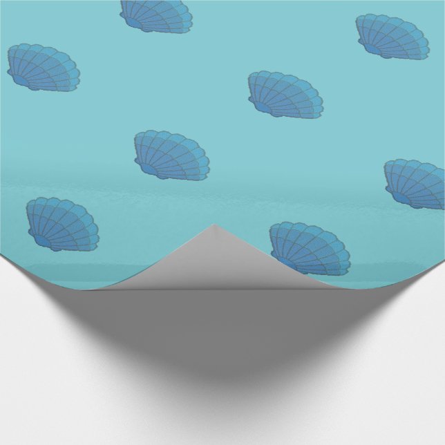 Papier Cadeau Mosaïque de coquillage bleu (Coin)
