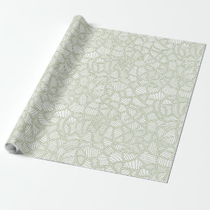Papier Cadeau Mosaïque feuille aléatoire vert pâle