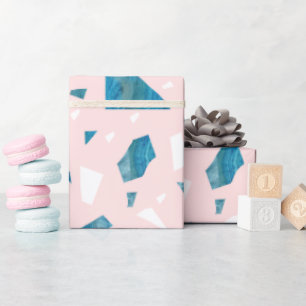 Papier Cadeau Mosaïque moderne de terrazzo rose rousse