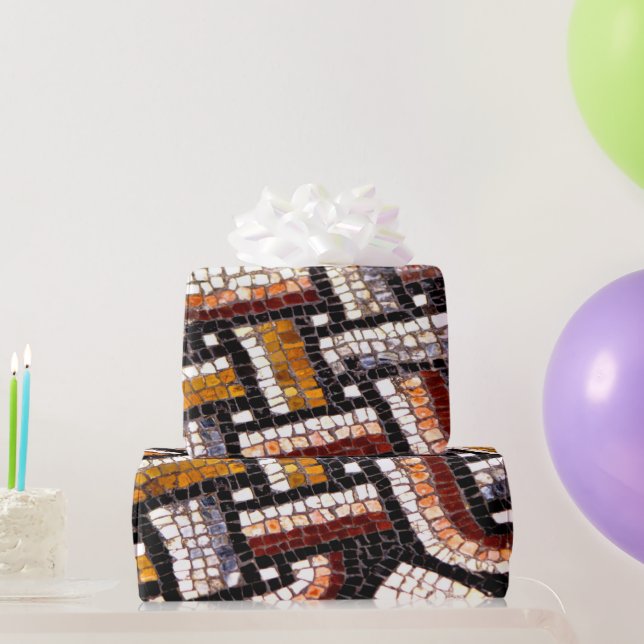Papier Cadeau Mosaïque romaine d'automne (Cadeaux de fête)