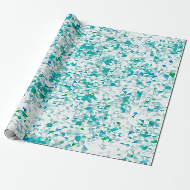 Papier Cadeau mosaïque, turquoise (Déroulé)