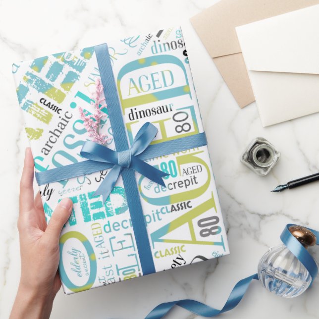 Papier Cadeau Mot d'anniversaire Nuage huit bleu ID266 (Cadeaux)
