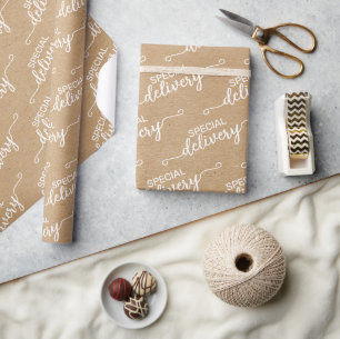Papier Cadeau Mot d'art de livraison spéciale Faux kraft brun ru