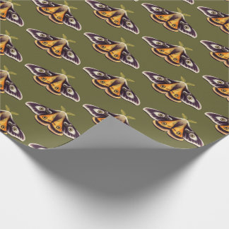 Papier Cadeau Moth Insect Art Goblincore Saturnia Witchy Green