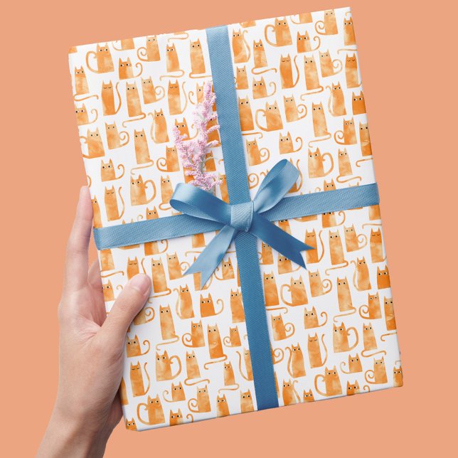 Papier Cadeau Motif (Orange cat wrapping paper)