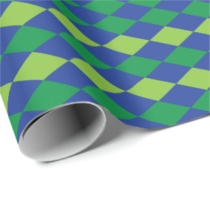 Papier Cadeau Motif à carreaux diamant vert citron vert