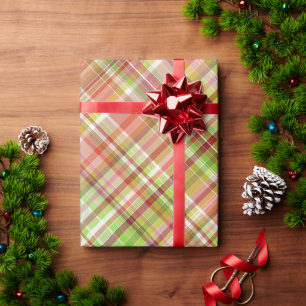 Papier Cadeau Motif à carreaux Gingham rouge jaune vert citron a