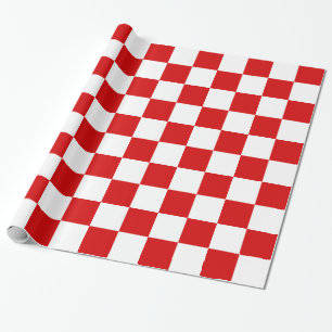 Papier Cadeau Motif à carreaux rouge blanc XL