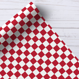 Papier Cadeau Motif à carreaux rouge et blanc