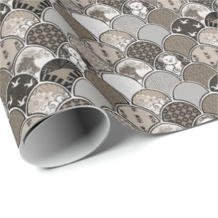 Papier Cadeau Motif à échelle de poisson