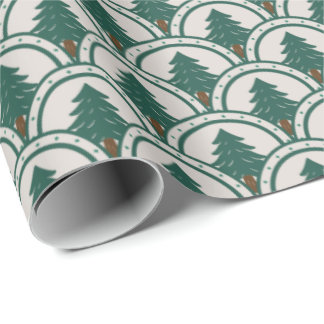 Papier Cadeau Motif À feuillage persistant Art déco