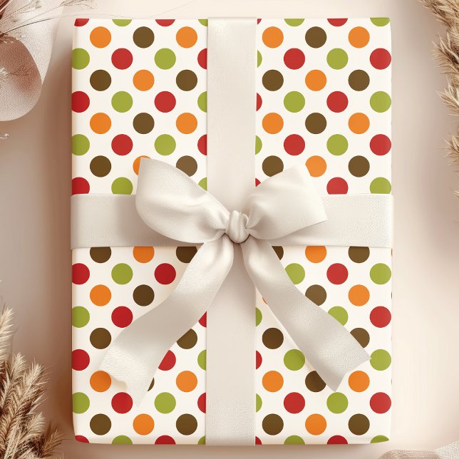 Papier Cadeau Motif à pois automne (Créateur téléchargé)