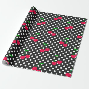 Papier Cadeau Motif à pois cerise