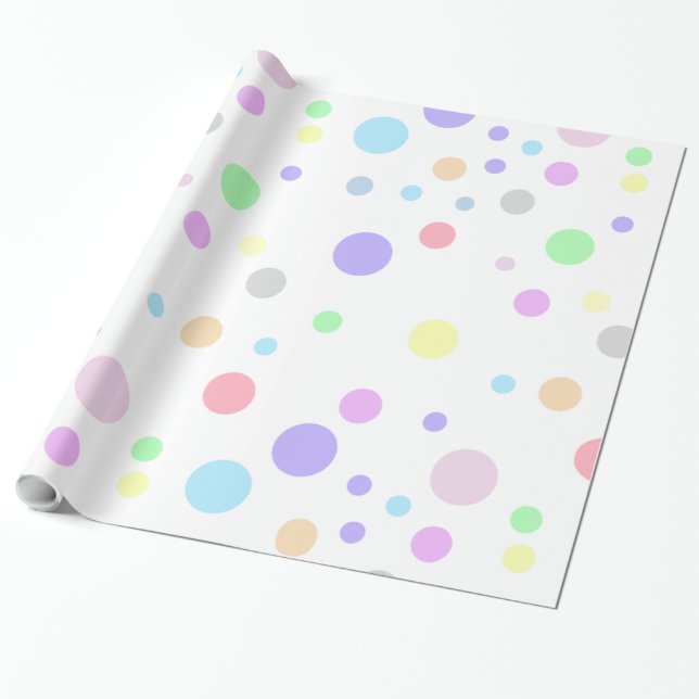 Papier Cadeau Motif à pois pastel (Déroulé)