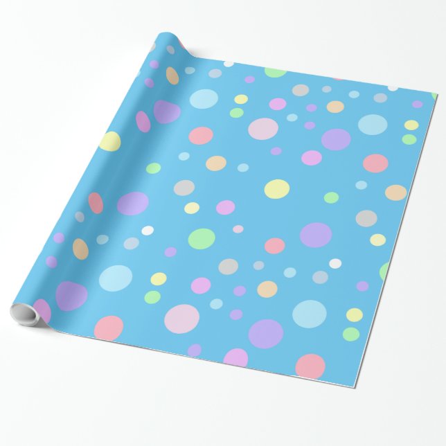 Papier Cadeau Motif à pois pastel (Déroulé)