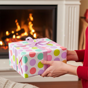Papier Cadeau Motif à pois pastel doux
