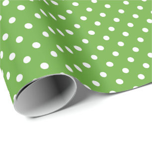 Papier Cadeau Motif à pois pomme verte
