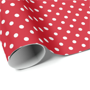 Papier Cadeau Motif à pois rouge et blanc