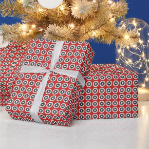 Papier Cadeau Motif à pois rouge noir blanc chic 