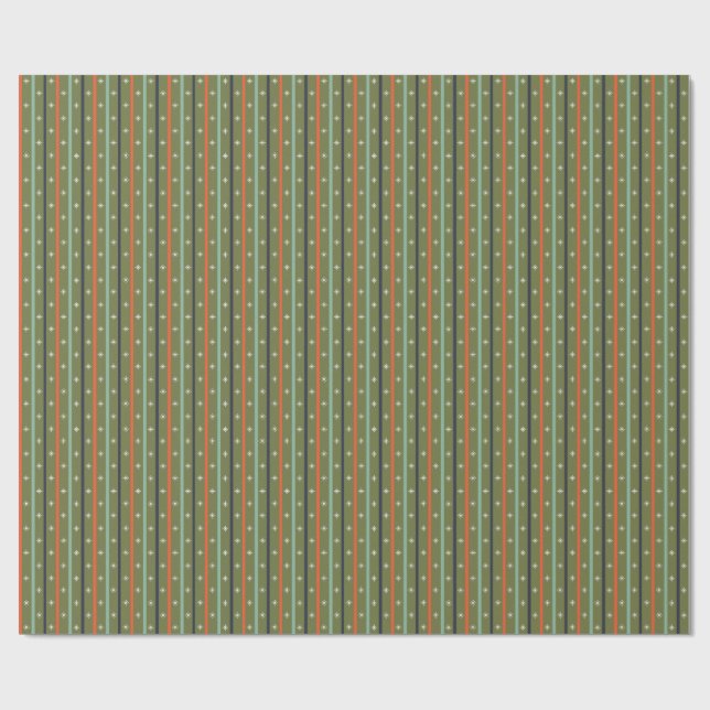 Papier Cadeau Motif à rayures rétro moderne du milieu du siècle (Plat)