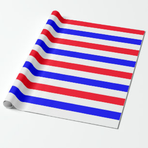 Papier Cadeau Motif à rayures rouge blanc bleu – Patriotique amé