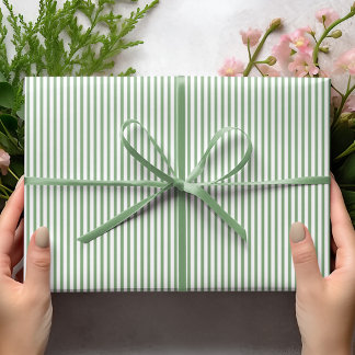 Papier Cadeau Motif à rayures vert et blanc été