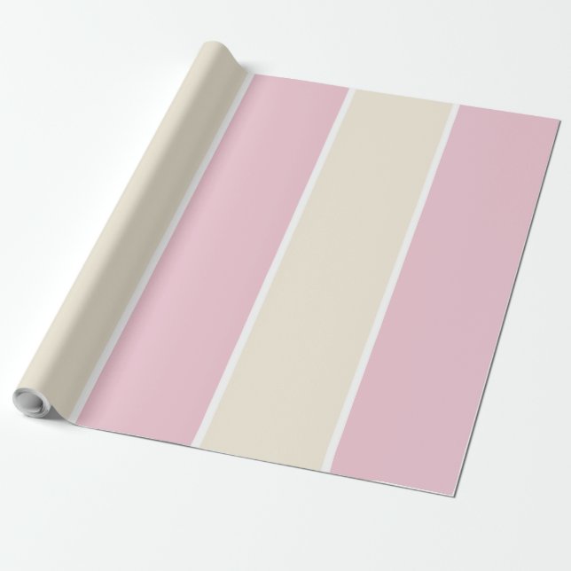 Papier Cadeau Motif à rayures verticales de couleur douce (Déroulé)