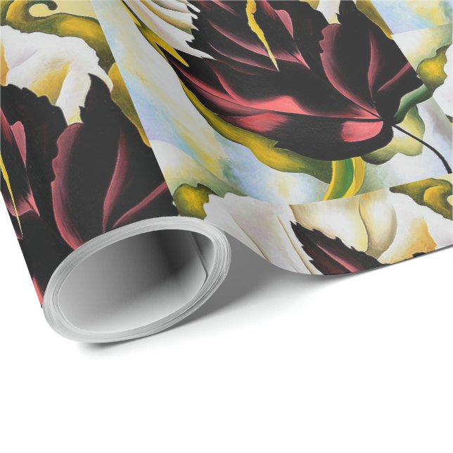 Papier Cadeau Motif à vie des Feuilles Georgia O'Keefe (Coin rond)