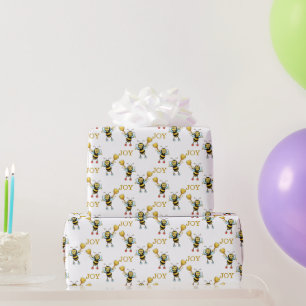 Papier Cadeau Motif abeille sur fond blanc